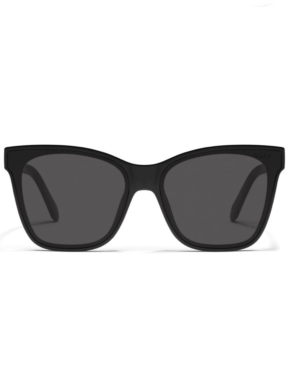 QUAY After Party Sunglasses Black Shiny Frame Black Lenses Oversized Unisex NWT